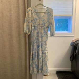 Goodnight Macaroon Blue and Cream Floral Dress